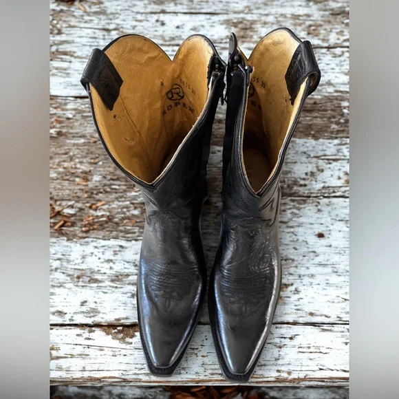 Never worn black cowgirl boots, all leather, handmade, size 8.5 - Picture 2 of 8